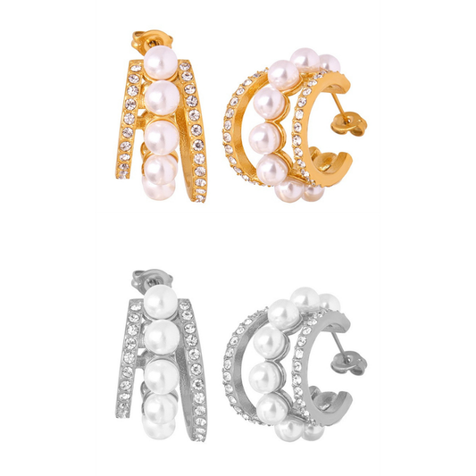 Celest Pearl Hoops