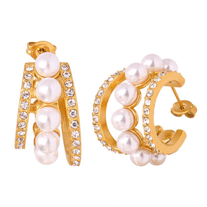 Celest Pearl Hoops